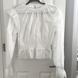 white long sleeve top from top shop in  size 6 never worn, very elegant
